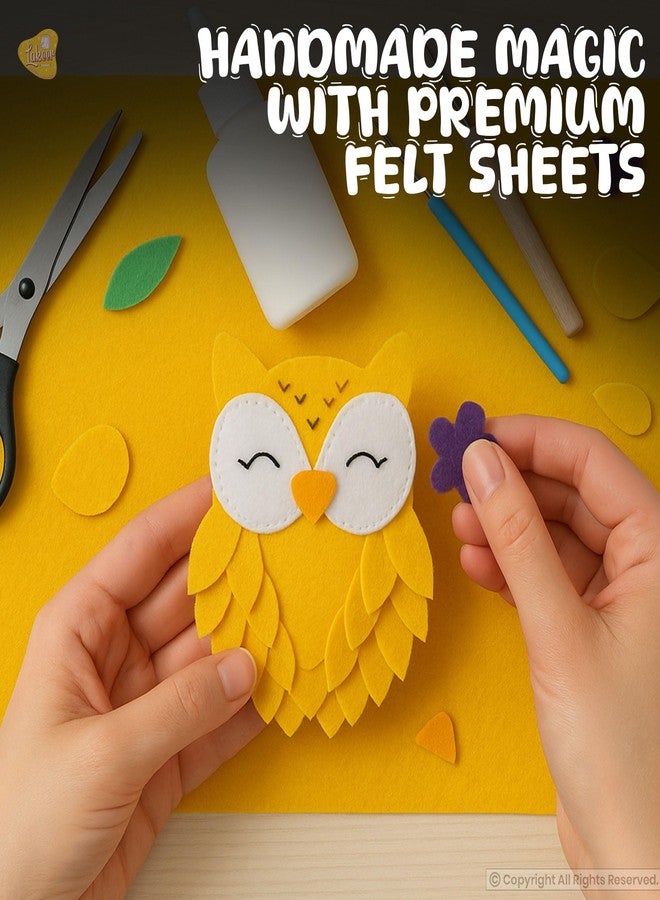 Lakeer A4 Felt Sheets 29.7cm X 21cm Set 10 Mango Yellow Color Felt Sheets Stiff Fabric Hard Squares Craft Felt 1mm Thickness for Kids School DIY Crafting Project - Image 4